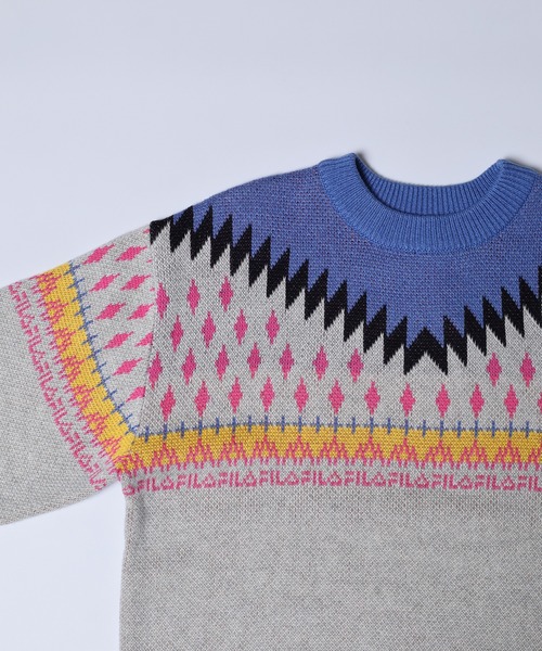 FILA（フィラ）の「FILA ノルディックセーター（ニット/セーター・レディース・杢グレー/ネイビー・FREE）」の16枚目の写真