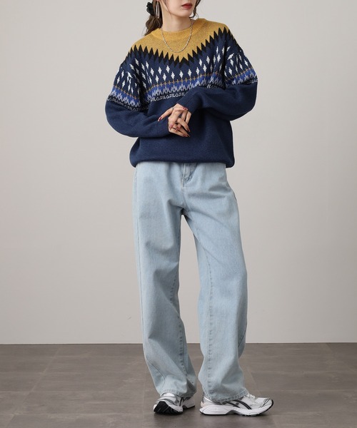 FILA（フィラ）の「FILA ノルディックセーター（ニット/セーター・レディース・杢グレー/ネイビー・FREE）」の19枚目の写真