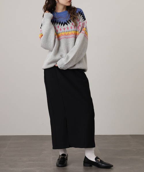 FILA（フィラ）の「FILA ノルディックセーター（ニット/セーター・レディース・杢グレー/ネイビー・FREE）」の11枚目の写真