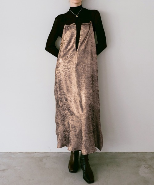 Drawstring Neck Glitter Dress/ドローストリングネック