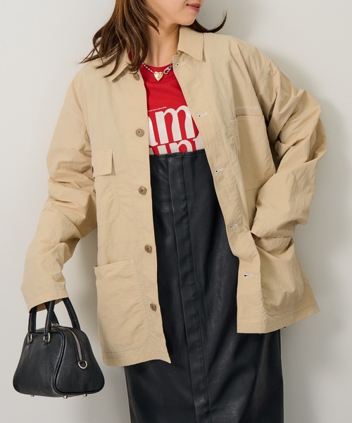 Manhattan Portage(マンハッタンポーテージ)の「【Manhattan Portage】NYLON COVERALL JACKET 26SS-MP-M635(ナイロンジャケット・メンズ・ブラック/ベージュ・L/M)」の2枚目の写真