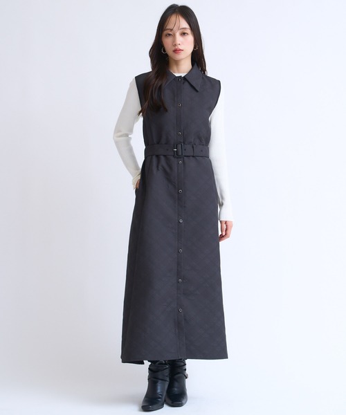 NOELA(ノエラ)の「シャツカラージャガードワンピース(ワンピース・レディース・ブラック/オフホワイト・S/M)」の22枚目の写真