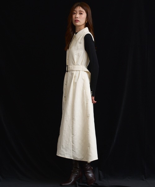 NOELA(ノエラ)の「シャツカラージャガードワンピース(ワンピース・レディース・ブラック/オフホワイト・S/M)」の9枚目の写真