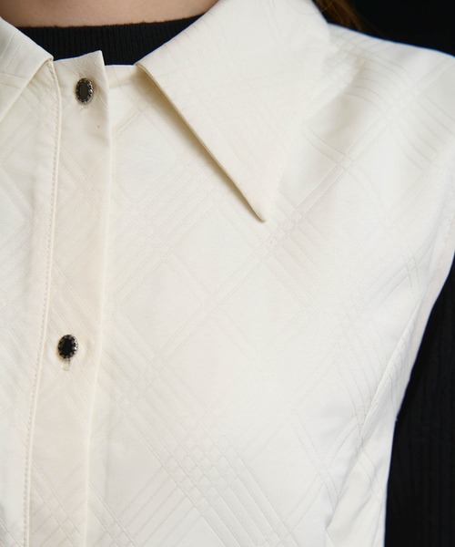 NOELA(ノエラ)の「シャツカラージャガードワンピース(ワンピース・レディース・ブラック/オフホワイト・S/M)」の15枚目の写真