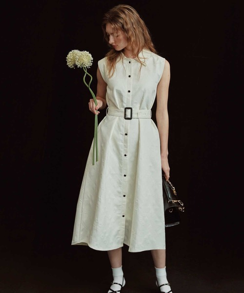 NOELA(ノエラ)の「シャツカラージャガードワンピース(ワンピース・レディース・ブラック/オフホワイト・S/M)」の3枚目の写真