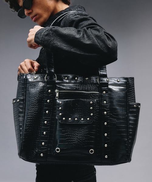 セール】Studs Design Boston Bag / スタッズデザインボストンバッグ