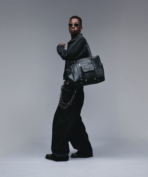 バッグ ROEN Studs Boston Bag Y2K Black Lether バッグ ROEN Studs Boston Bag Y2K Black Lether ROEN Studs Boston