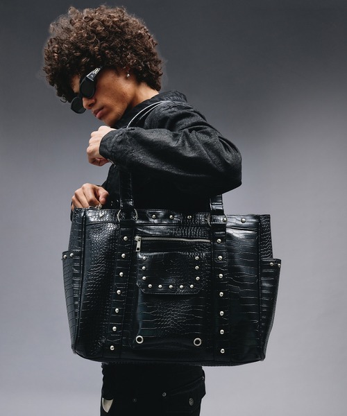 セール】Studs Design Boston Bag / スタッズデザインボストンバッグ