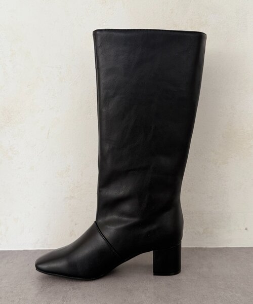 Chez toi(シェトワ)の「ワイドシャフトロングブーツ(ブーツ・レディース・ブラウン/ブラック・LARGE/MEDIUM)」の5枚目の写真