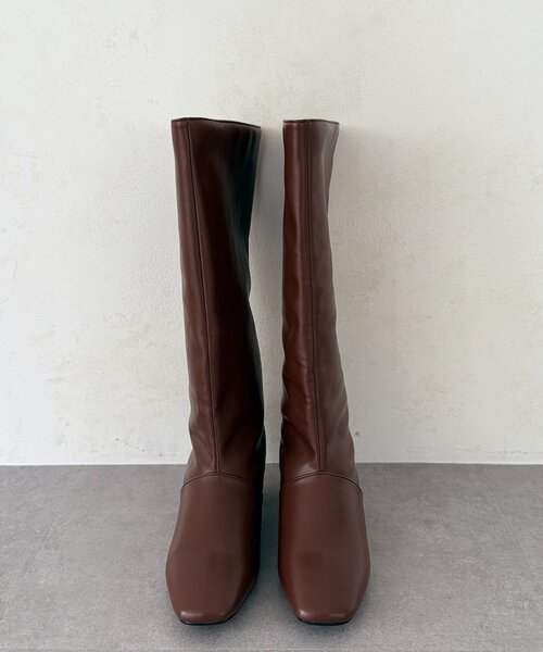 Chez toi(シェトワ)の「ワイドシャフトロングブーツ(ブーツ・レディース・ブラウン/ブラック・LARGE/MEDIUM)」の10枚目の写真