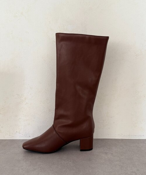 Chez toi(シェトワ)の「ワイドシャフトロングブーツ(ブーツ・レディース・ブラウン/ブラック・LARGE/MEDIUM)」の11枚目の写真