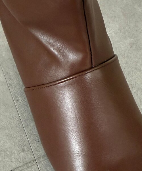 Chez toi(シェトワ)の「ワイドシャフトロングブーツ(ブーツ・レディース・ブラウン/ブラック・LARGE/MEDIUM)」の14枚目の写真