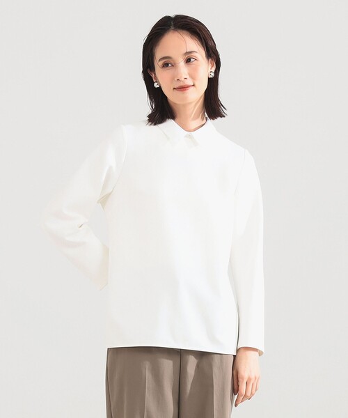 Demi-Luxe BEAMS（デミルクス ビームス）の「【2/5再値下げ】アタッチドカラー ツイルシャツ（シャツ/ブラウス・レディース・ブラック/ホワイト・36/38）」の17枚目の写真