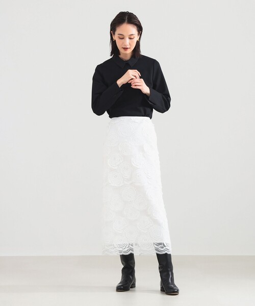 Demi-Luxe BEAMS（デミルクス ビームス）の「【2/5再値下げ】アタッチドカラー ツイルシャツ（シャツ/ブラウス・レディース・ブラック/ホワイト・36/38）」の21枚目の写真