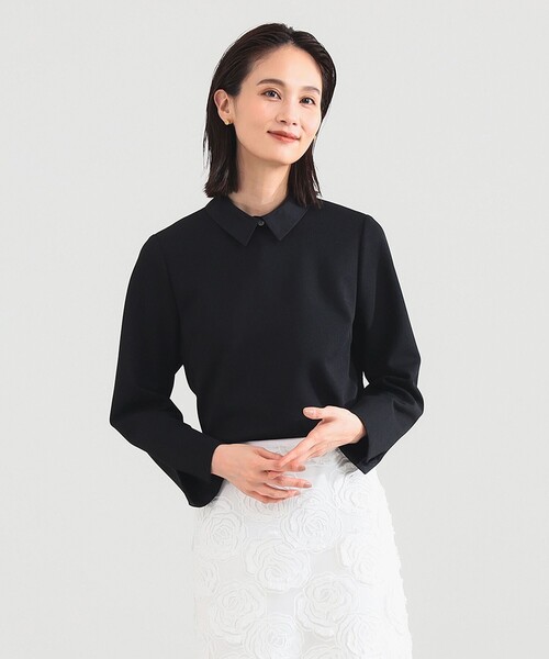 Demi-Luxe BEAMS（デミルクス ビームス）の「【2/5再値下げ】アタッチドカラー ツイルシャツ（シャツ/ブラウス・レディース・ブラック/ホワイト・36/38）」の22枚目の写真