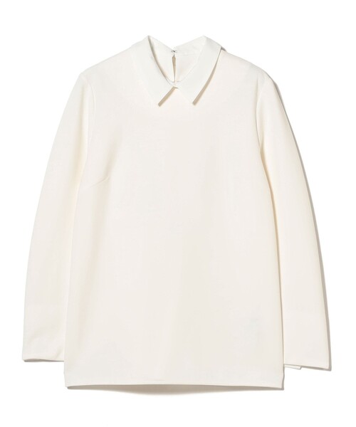 Demi-Luxe BEAMS（デミルクス ビームス）の「【2/5再値下げ】アタッチドカラー ツイルシャツ（シャツ/ブラウス・レディース・ブラック/ホワイト・36/38）」の4枚目の写真