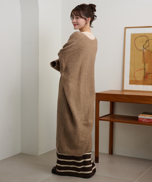 LAULEN(ローレン)の「no collar v neck long coat /ノーカラーVネックソフトロングコート(ノーカラーコート・レディース・ライトグレー/ダークグレー/オートミール/キャメル/ブラウン・FREE)」の16枚目の写真