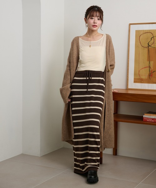 LAULEN(ローレン)の「no collar v neck long coat /ノーカラーVネックソフトロングコート(ノーカラーコート・レディース・ライトグレー/ダークグレー/オートミール/キャメル/ブラウン・FREE)」の17枚目の写真