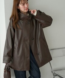 DISCOAT | フェイクレザースタンドコート(その他アウター)