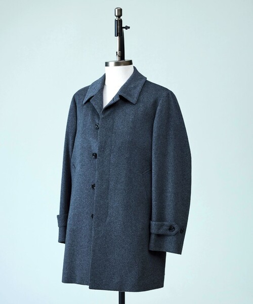 J.PRESS(ジェイプレス)の「ウールとカシミヤの品格素材【定番】ウールカシミヤビーバー ドレスショートコート_25年モデル(ステンカラーコート・メンズ・黄土色系/ネイビー系/ライトグレー系・LARGE/MEDIUM/X-LARGE/SMALL)」の1枚目の写真