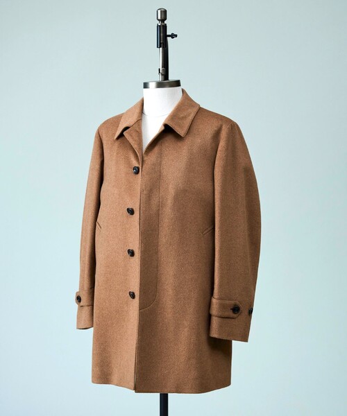 J.PRESS(ジェイプレス)の「ウールとカシミヤの品格素材【定番】ウールカシミヤビーバー ドレスショートコート_25年モデル(ステンカラーコート・メンズ・黄土色系/ネイビー系/ライトグレー系・LARGE/MEDIUM/X-LARGE/SMALL)」の2枚目の写真