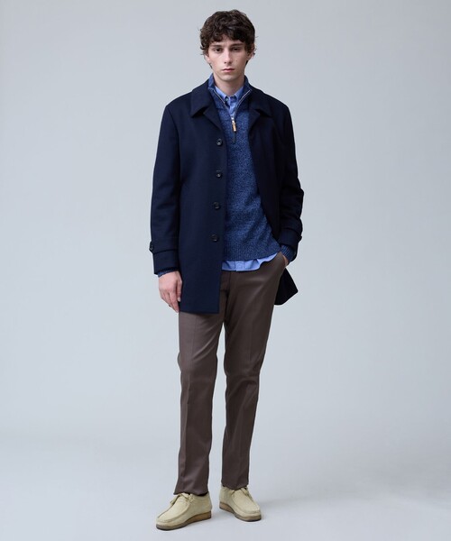 J.PRESS(ジェイプレス)の「ウールとカシミヤの品格素材【定番】ウールカシミヤビーバー ドレスショートコート_25年モデル(ステンカラーコート・メンズ・黄土色系/ネイビー系/ライトグレー系・LARGE/MEDIUM/X-LARGE/SMALL)」の11枚目の写真