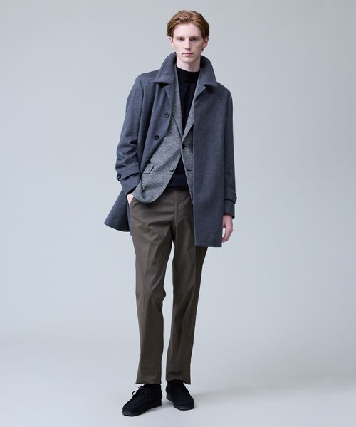 J.PRESS(ジェイプレス)の「ウールとカシミヤの品格素材【定番】ウールカシミヤビーバー ドレスショートコート_25年モデル(ステンカラーコート・メンズ・黄土色系/ネイビー系/ライトグレー系・LARGE/MEDIUM/X-LARGE/SMALL)」の18枚目の写真