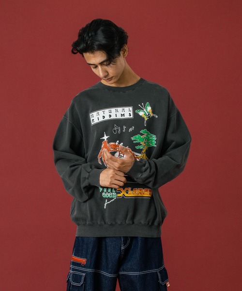 XLARGE(エクストララージ)の「NATURAL RIDDIMS CREWNECK SWEATSHIRT(スウェット・メンズ・ブラック/パープル/ブラウン・S/M/L/XL)」の1枚目の写真
