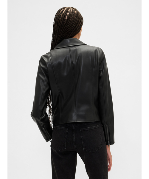 GAP ブラックレザー ライダースジャケット セール】ヴィーガンレザー ライダースジャケット（ライダース