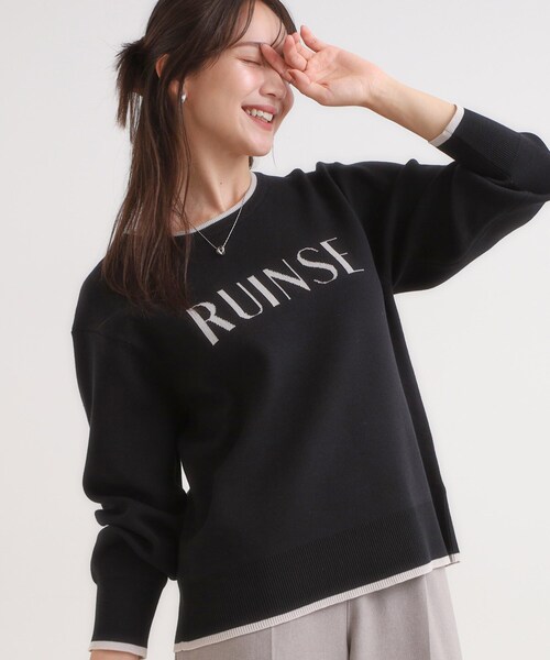 SHOO・LA・RUE(シューラルー)の「【洗濯機可/毛玉レス】大人世代も取り入れやすい スウェットライク アソートニット(ニット/セーター・レディース・グレー/ブラウン系その他5/ブラック/グレー系その他7/アイボリー系6/ベージュ・02/01/04/03)」の2枚目の写真