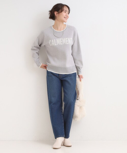 SHOO・LA・RUE(シューラルー)の「【洗濯機可/毛玉レス】大人世代も取り入れやすい スウェットライク アソートニット(ニット/セーター・レディース・グレー/ブラウン系その他5/ブラック/グレー系その他7/アイボリー系6/ベージュ・02/01/04/03)」の9枚目の写真