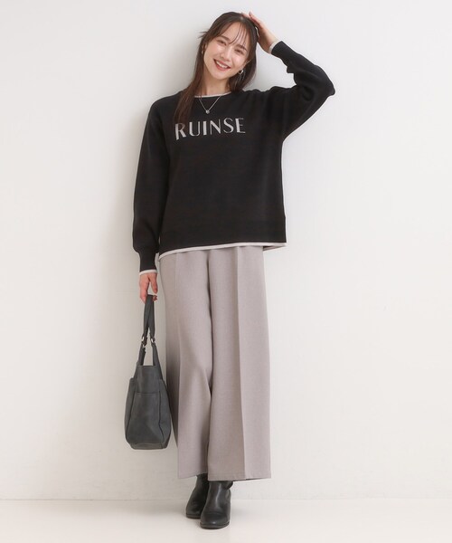 SHOO・LA・RUE(シューラルー)の「【洗濯機可/毛玉レス】大人世代も取り入れやすい スウェットライク アソートニット(ニット/セーター・レディース・グレー/ブラウン系その他5/ブラック/グレー系その他7/アイボリー系6/ベージュ・02/01/04/03)」の17枚目の写真