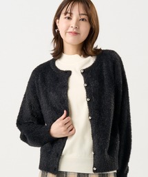 Pitta Re:)（ピッタリ）の「【Pitta Re:)】シャイニーフェザー クルーネックカーディガン（カーディガン/ボレロ）」