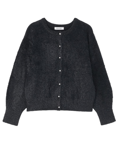 Pitta Re:)（ピッタリ）の「【Pitta Re:)】シャイニーフェザー クルーネックカーディガン（カーディガン/ボレロ・レディース・ブラック/シルバー・M/L）」の3枚目の写真