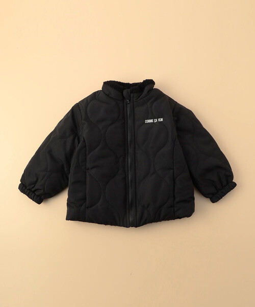 COMME CA ISM(コムサイズム)の「【オンライン限定カラー:ブラック】リバーシブル キルト×ボア ブルゾン(ベビーサイズ)(ブルゾン・キッズ・ネイビー/ブラック/カーキ・80-90cm)」の2枚目の写真