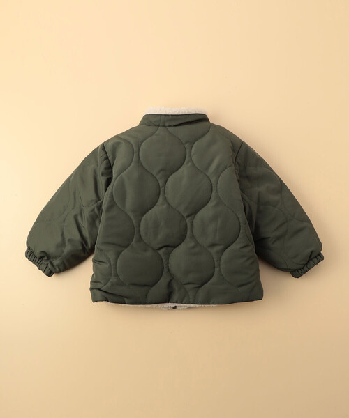 COMME CA ISM(コムサイズム)の「【オンライン限定カラー:ブラック】リバーシブル キルト×ボア ブルゾン(ベビーサイズ)(ブルゾン・キッズ・ネイビー/ブラック/カーキ・80-90cm)」の6枚目の写真