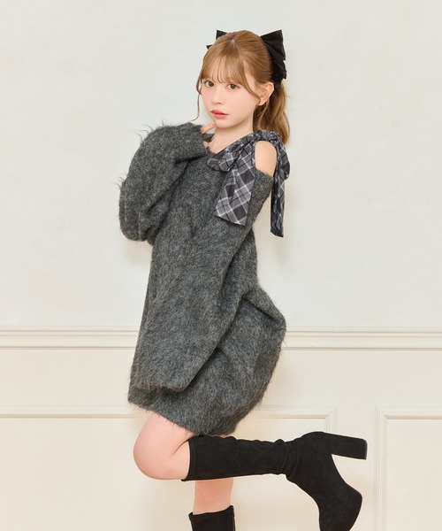 ご予約品・イーマリーちゃん・ソックヤーンのニットワンピース・14 ご予約品・イーマリーちゃん・ソックヤーンのニットワンピース・14の