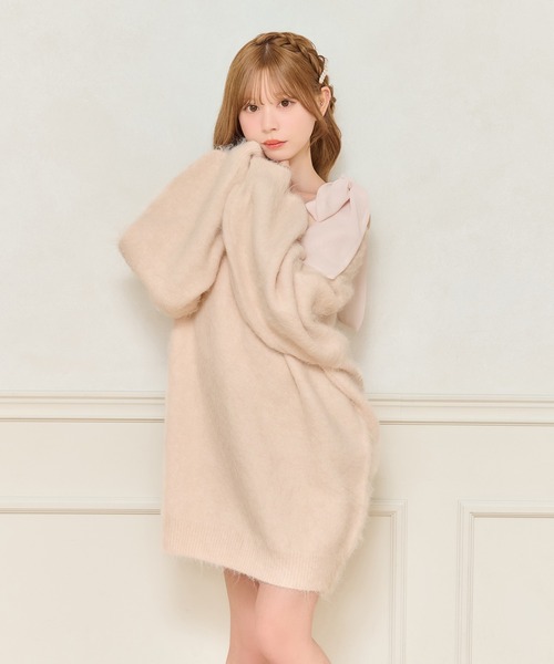 apres jour(アプレジュール)の「【リボンインナー別売り】シャギーニットワンピース(ワンピース・レディース・オフホワイト/チャコールグレー/ベビーピンク/ボルドー・X-LARGE/フリー)」の21枚目の写真