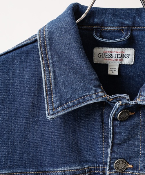 GUESS JEANS(ゲスジーンズ)の「GUESS JEANS GJ MENS SLIM TRUCKER JACKET ゲス スリム・デニム・トラッカー・ジャケット(デニムジャケット・メンズ・インディゴブルー・S/M/L)」の4枚目の写真