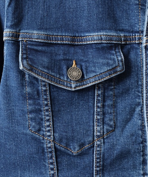 GUESS JEANS(ゲスジーンズ)の「GUESS JEANS GJ MENS SLIM TRUCKER JACKET ゲス スリム・デニム・トラッカー・ジャケット(デニムジャケット・メンズ・インディゴブルー・S/M/L)」の6枚目の写真