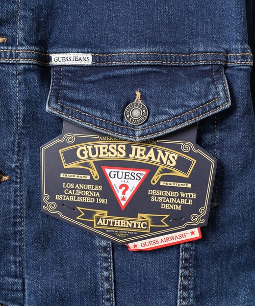 GUESS JEANS(ゲスジーンズ)の「GUESS JEANS GJ MENS SLIM TRUCKER JACKET ゲス スリム・デニム・トラッカー・ジャケット(デニムジャケット・メンズ・インディゴブルー・S/M/L)」の7枚目の写真