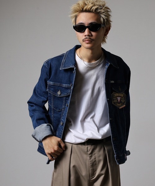 GUESS JEANS(ゲスジーンズ)の「GUESS JEANS GJ MENS SLIM TRUCKER JACKET ゲス スリム・デニム・トラッカー・ジャケット(デニムジャケット・メンズ・インディゴブルー・S/M/L)」の15枚目の写真