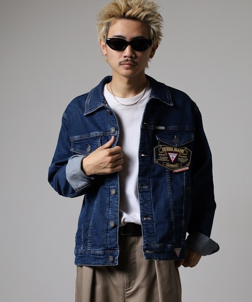GUESS JEANS(ゲスジーンズ)の「GUESS JEANS GJ MENS SLIM TRUCKER JACKET ゲス スリム・デニム・トラッカー・ジャケット(デニムジャケット・メンズ・インディゴブルー・S/M/L)」の17枚目の写真
