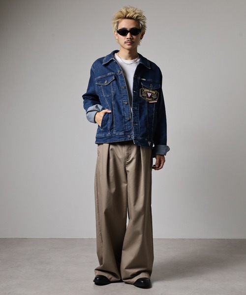 GUESS JEANS(ゲスジーンズ)の「GUESS JEANS GJ MENS SLIM TRUCKER JACKET ゲス スリム・デニム・トラッカー・ジャケット(デニムジャケット・メンズ・インディゴブルー・S/M/L)」の18枚目の写真