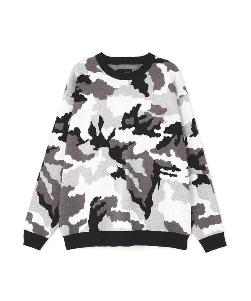 DANKE SCHON(ダンケシェーン)の「【WEB&DEPOT限定】DankeSchon/ダンケシェーン/CAMO CREWNECK KNIT(ニット/セーター・レディース・ブラック/グレー・M/XL/L)」の12枚目の写真