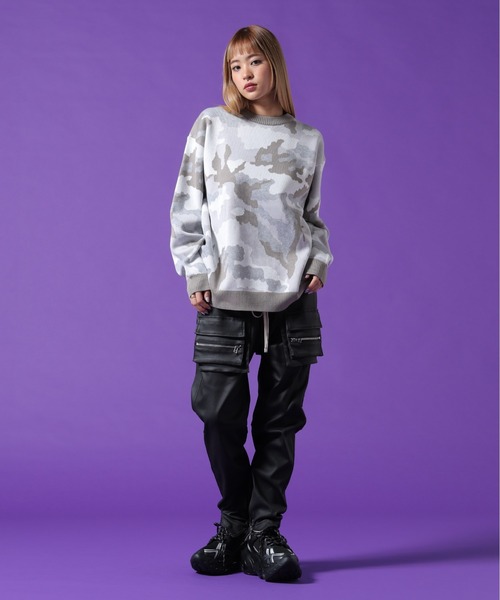 DANKE SCHON(ダンケシェーン)の「【WEB&DEPOT限定】DankeSchon/ダンケシェーン/CAMO CREWNECK KNIT(ニット/セーター・レディース・ブラック/グレー・M/XL/L)」の17枚目の写真