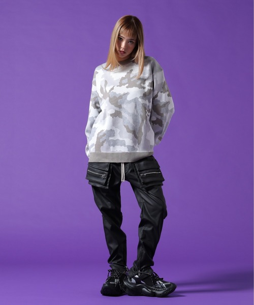DANKE SCHON(ダンケシェーン)の「【WEB&DEPOT限定】DankeSchon/ダンケシェーン/CAMO CREWNECK KNIT(ニット/セーター・レディース・ブラック/グレー・M/XL/L)」の18枚目の写真