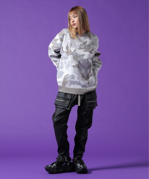 DANKE SCHON(ダンケシェーン)の「【WEB&DEPOT限定】DankeSchon/ダンケシェーン/CAMO CREWNECK KNIT(ニット/セーター・レディース・ブラック/グレー・M/XL/L)」の19枚目の写真