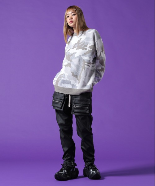 DANKE SCHON(ダンケシェーン)の「【WEB&DEPOT限定】DankeSchon/ダンケシェーン/CAMO CREWNECK KNIT(ニット/セーター・レディース・ブラック/グレー・M/XL/L)」の20枚目の写真