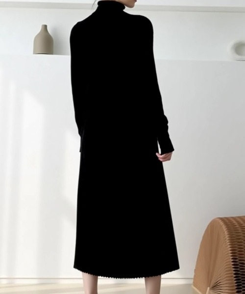 セール】ハイネックリブニットワンピース（ワンピース）｜cammie